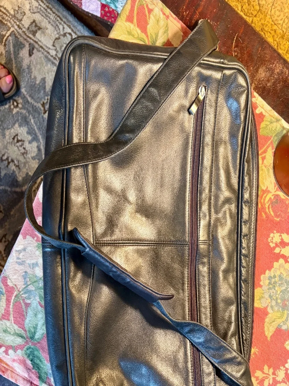 Black leather computer/messenger bag, briefcase